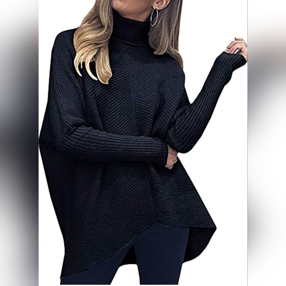 Black Tutleneck Sweater Sz XL NWOT